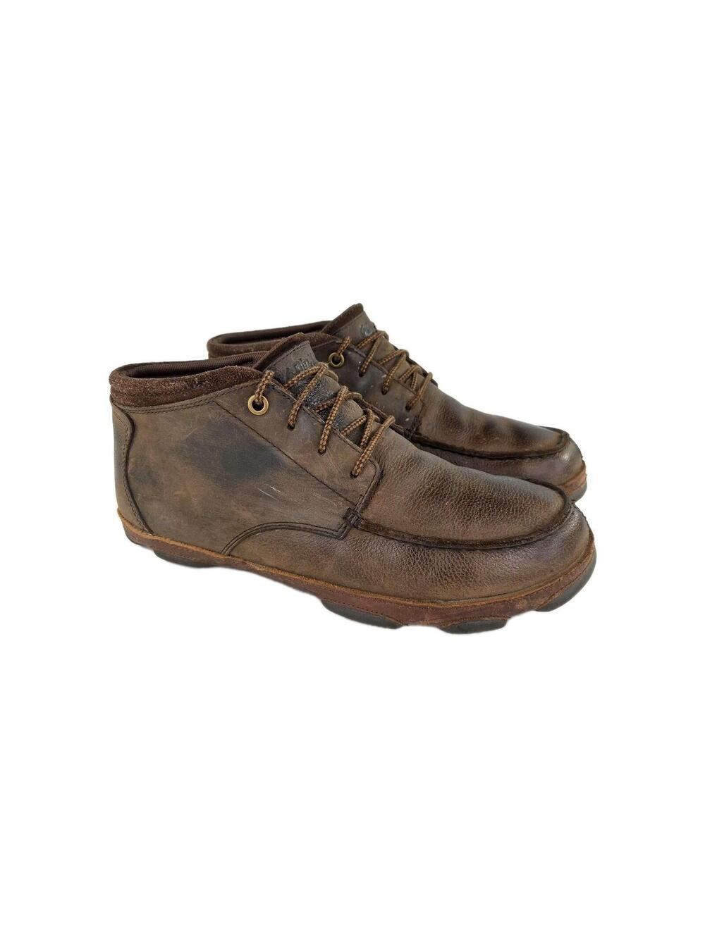 Olukai Hamakua Mens Chukka Boot US 10.5 M Brown Pebbled Leather Lace-Up Boot